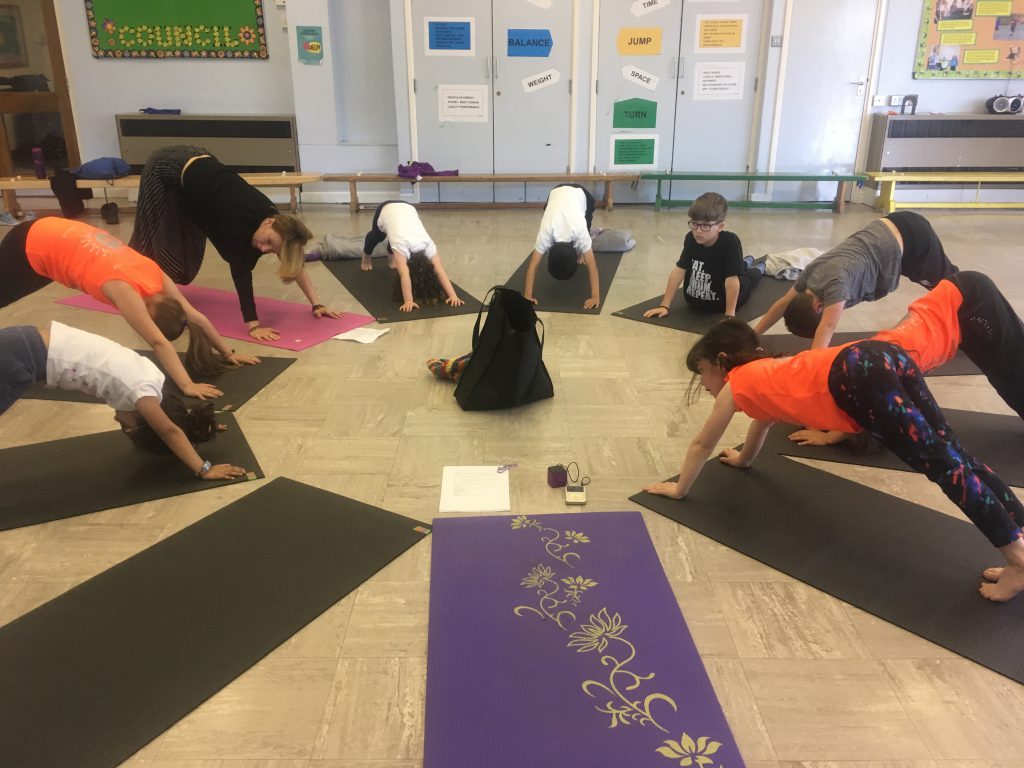 Children's yoga Downward facing dog